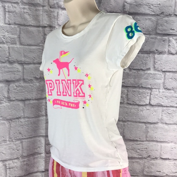 Vintage‎ PINK Phi Beta Pink Tee rhinestones Victoria’s Secret Rare Y2K - Picture 3 of 7